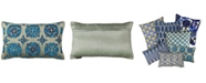 Mod Lifestyles Blue Collection Safavieh Moroccan Embroidery Velvet Lumbar Pillow, 14" x 22"